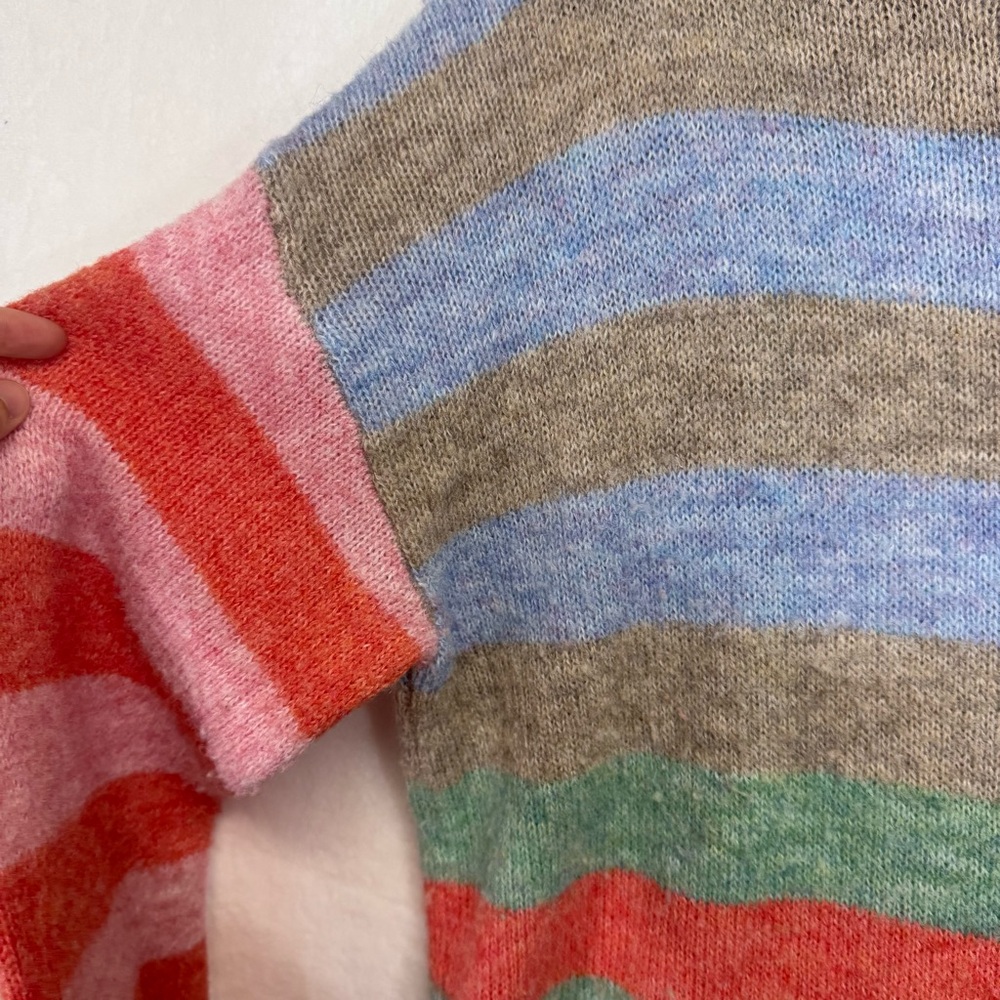 Easel Multicolor Striped Crew Neck Sweater - Picture 5 of 9